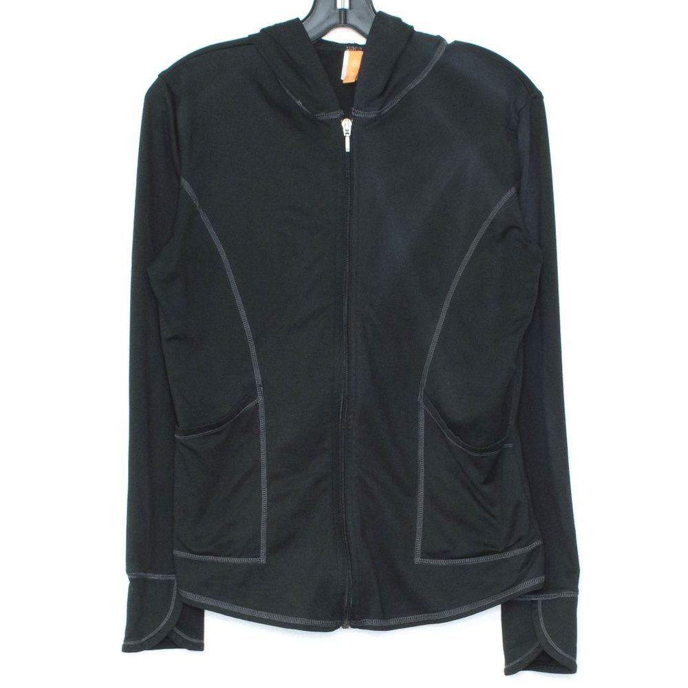 Lucy Womens Jacket Full Zip Hooded Black Medium J1